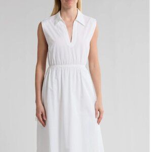rag & bone Joan White Cotton Poplin A-Line Sleeveless Midi Dress L NWT $398